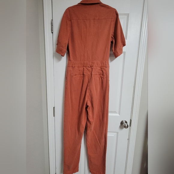 ESSENTIEL ANTWERP Bumpsuit Short Sleeve DUNGAREES In fire Orange. - Picture 5 of 16